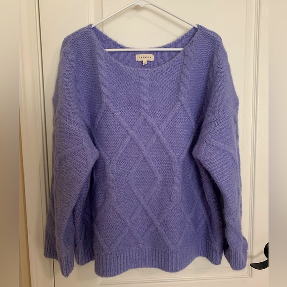 NWOT Promesa Fuzzy Periwinkle Sweater - Size Large - Picture 1 of 5